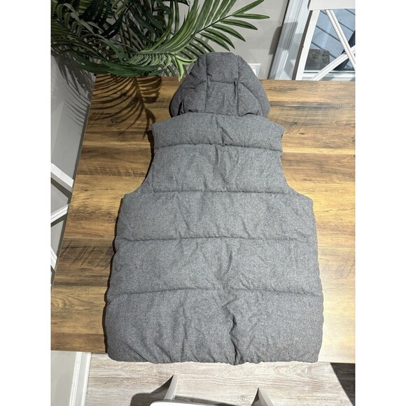 Gap Kids Wool Blend Gray Hooded Puffer Vest Size XXL 14-16 - Picture 4 of 7